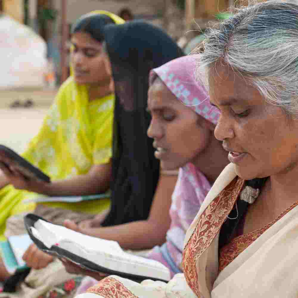 These women learned how to read their Bibles through GFA World women's literacy class