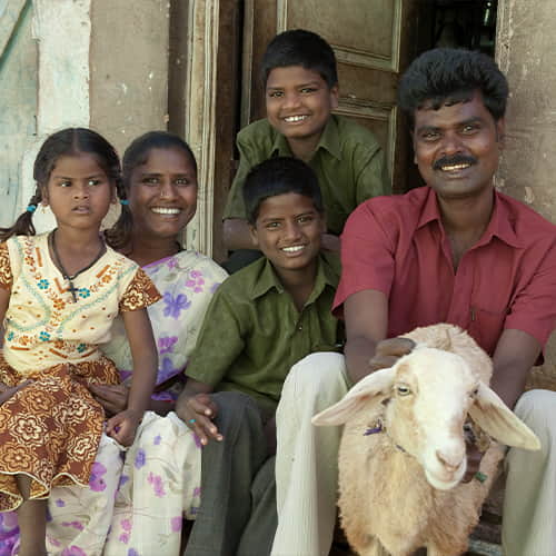 A family received an income generating gift of a goat through GFA World gift distribution