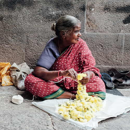 Elderly woman in poverty
