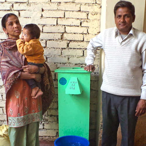 Family received a BioSand water filter from GFA World