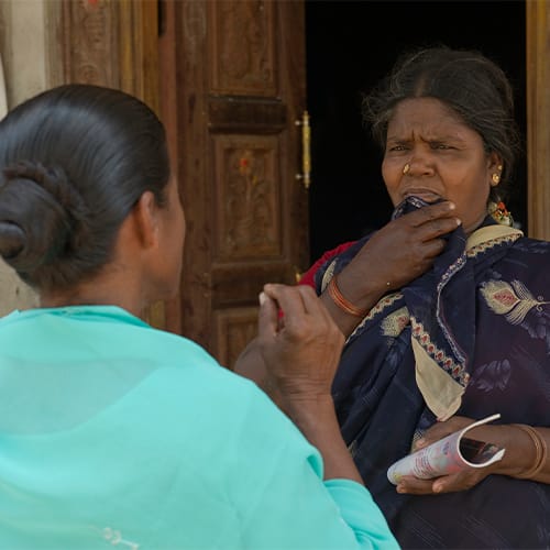 Woman missionary sharing God's love