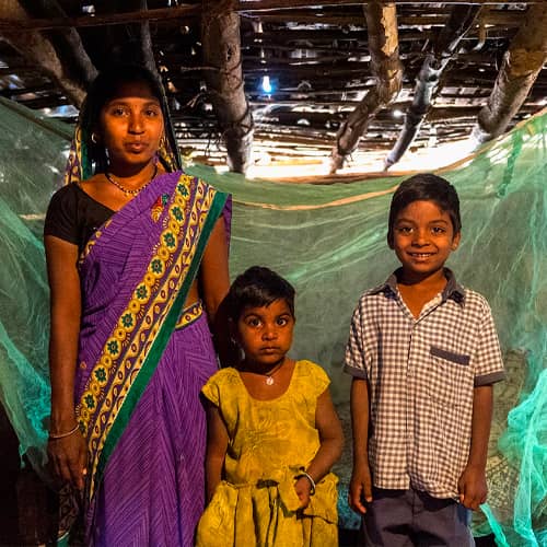 A mosquito net received from GFA World gift distribution gives a family in poverty meaning