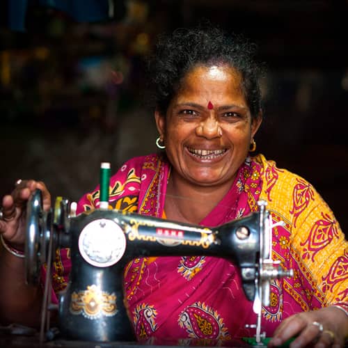 A sewing machine received through GFA World gift distribution provides a solution to the question of what is poverty