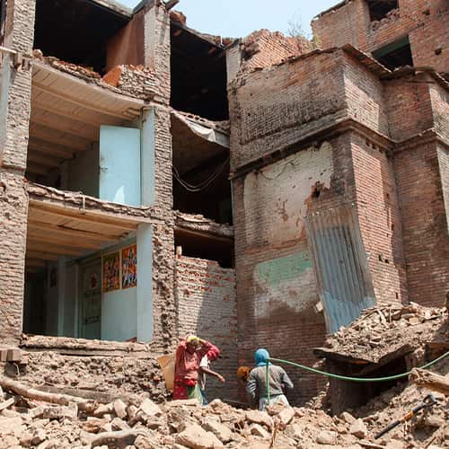 Disaster relief and rescue in the aftermath of an earthquake in Nepal
