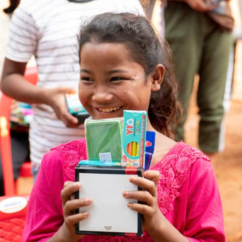 GFA World (Gospel for Asia) child sponsorship program supplies gift distribution