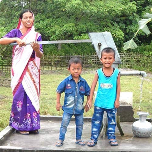 Salil's family enjoys clean water through GFA World (Gospel for Asia) Jesus Wells