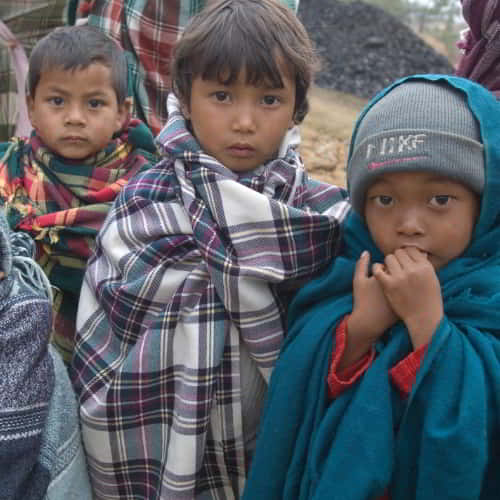 Children in mountainous regions are suffering through cold weather