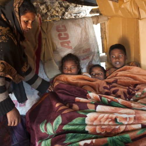 GFA World brings cold weather relief to this family through warm blankets