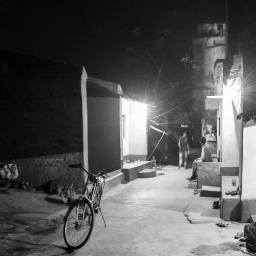 Unsafe alley in a slum