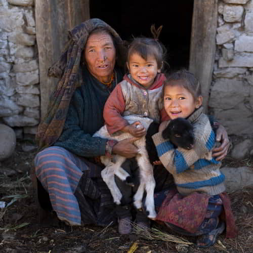 Family in poverty received an income generating gift of a goat through GFA World gift distribution