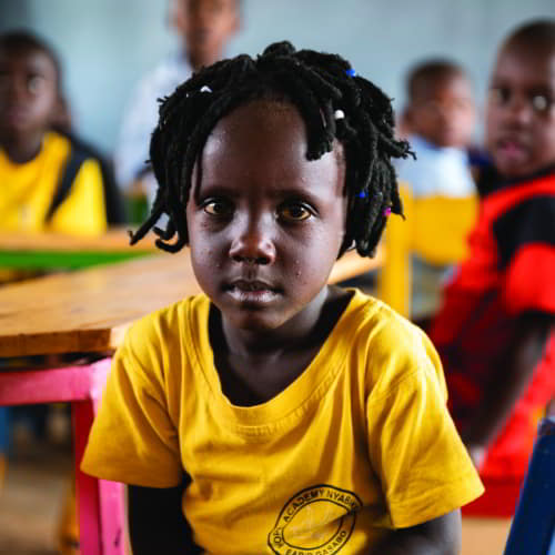 Young girl enrolled in GFA World Child Sponsorship Program in Rwanda