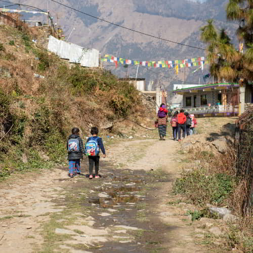 Children travel long distances to get to school