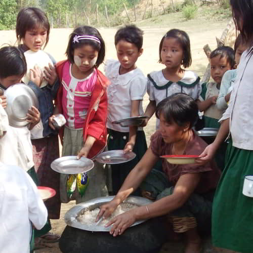 Children enjoy nutritious meals through GFA World child sponsorship program
