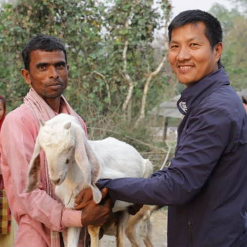 GFA World income generating gift of goats provides a solution to the question of what does poverty mean