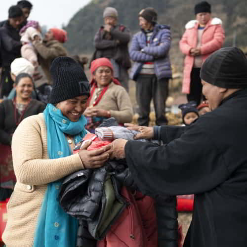 GFA World gift distribution of winter clothing helps fight hypothermia and frostbite