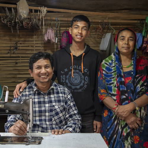 Family received from GFA World an income generating gift of a sewing machine