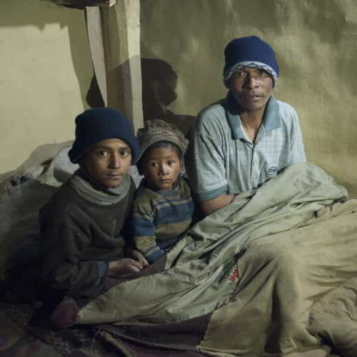 A family living in poverty