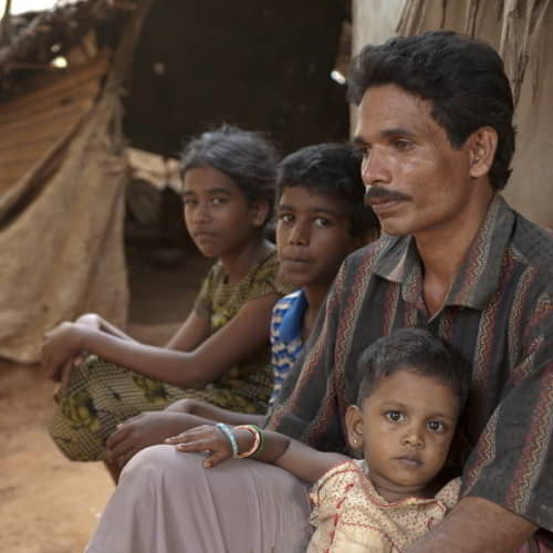 Family from South Asia living under extreme poverty