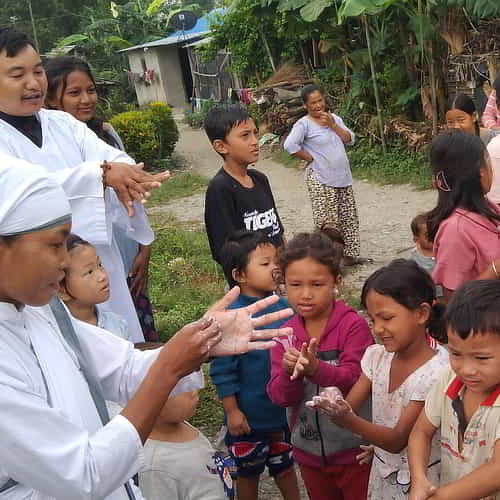 GFA World national missionaries teaching handwashing