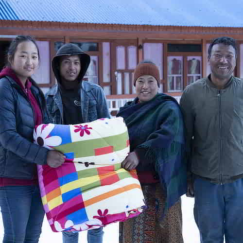 Charitable gifts for Christmas of warm blankets through GFA World