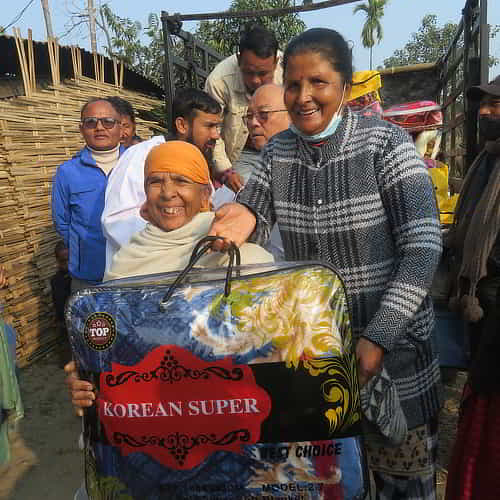 GFA World charitable gift distribution of warm blankets