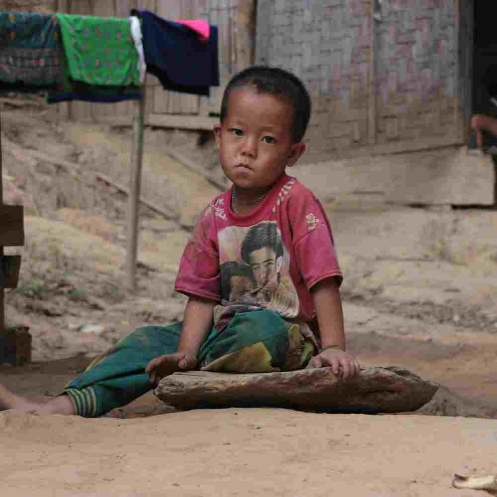 Young boy in poverty