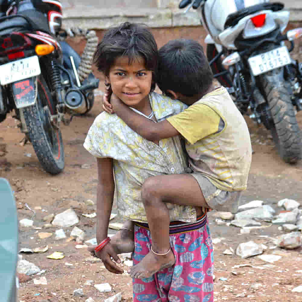 Children in poverty from India