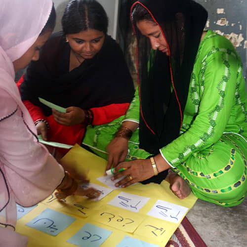 Adult literacy class in Pakistan