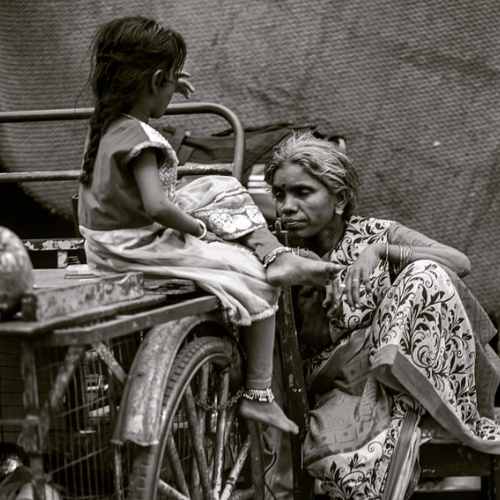 Mother and child trapped in generational poverty