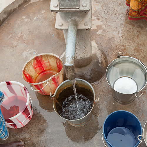 Villages can draw clean water through GFA World water projects like Jesus Wells and BioSand water filters