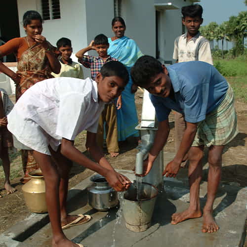 Village draws clean water through GFA World water project Jesus Wells