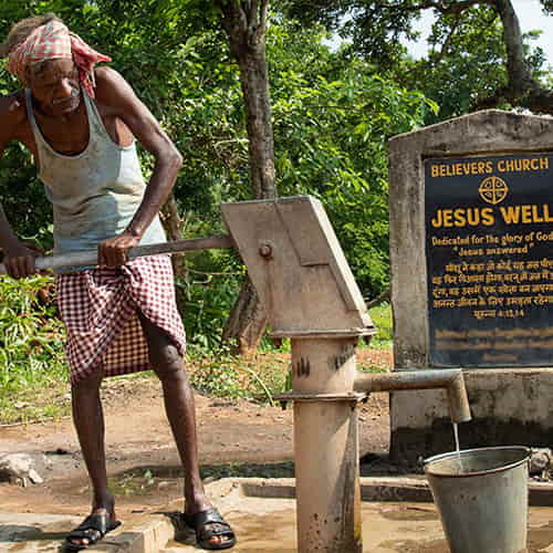 Saverio and his village have access to clean water through GFA World Jesus Wells