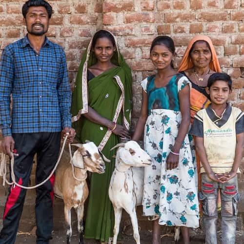 Poverty alleviation brought to Taden and his family by GFA World income generating gifts of goats