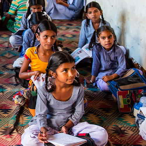 Girls attentive in class in GFA World (Gospel for Asia) Child Sponsorship Program