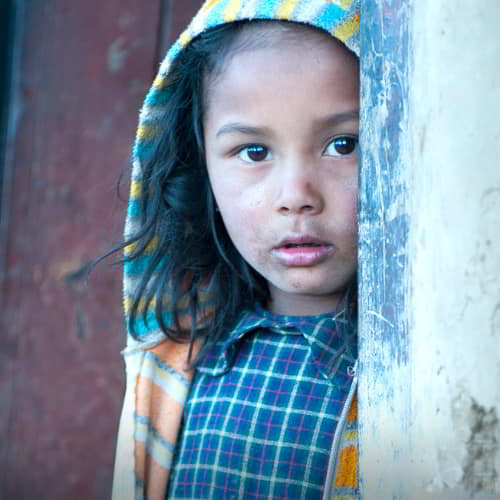 young girl in poverty
