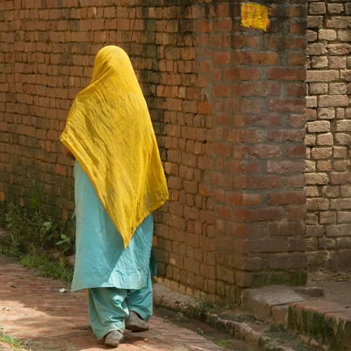 South Asia widow in poverty