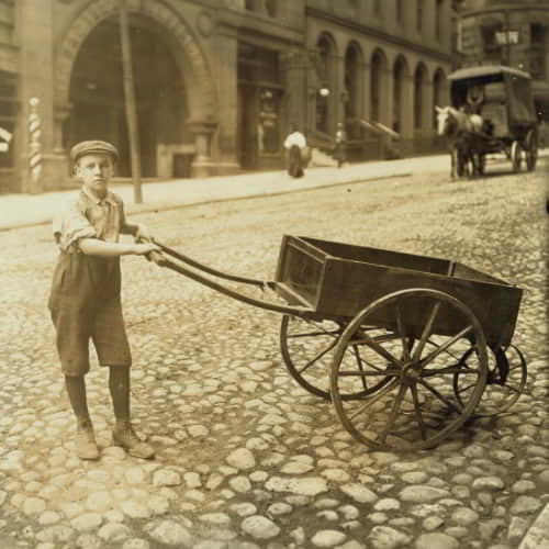 Young boy in child labor in America's past