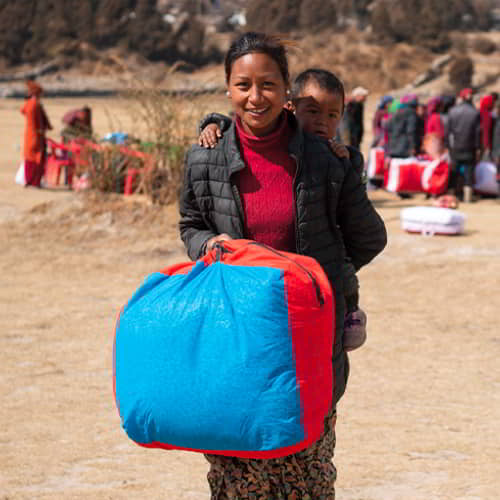 Rosina received warm blankets through GFA World extreme cold relief gift distribution