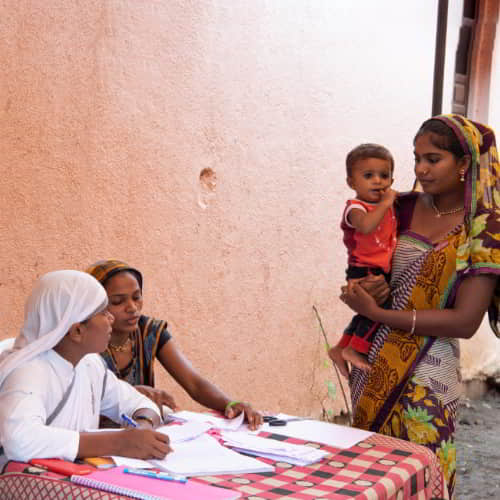 Mother and child in poverty are able to access healthcare through GFA World medical camps