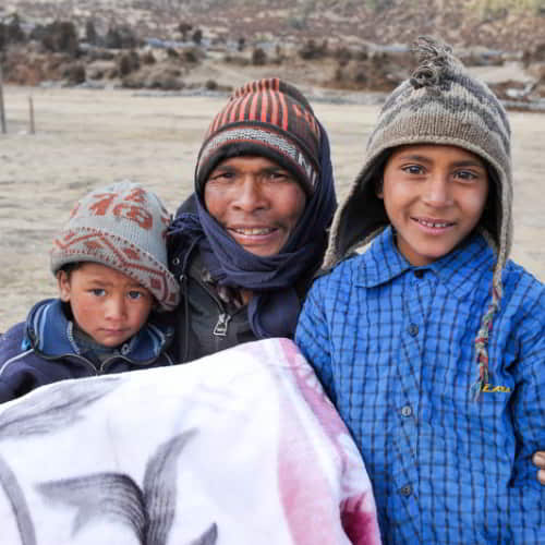 GFA World helps combat the cold weather crisis through the gift of warm blankets for people in need