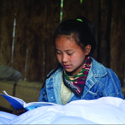 Young asian girl given the opportunity to have an education through GFA Child Sponsorship Program