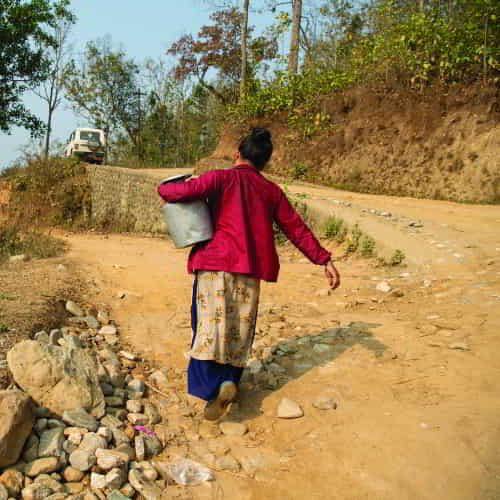 Nepali widow forced to walk long distances daily to fetch water