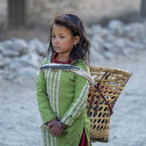 Young girl in child labor