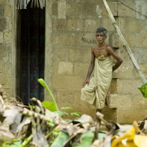 Man living in extreme poverty