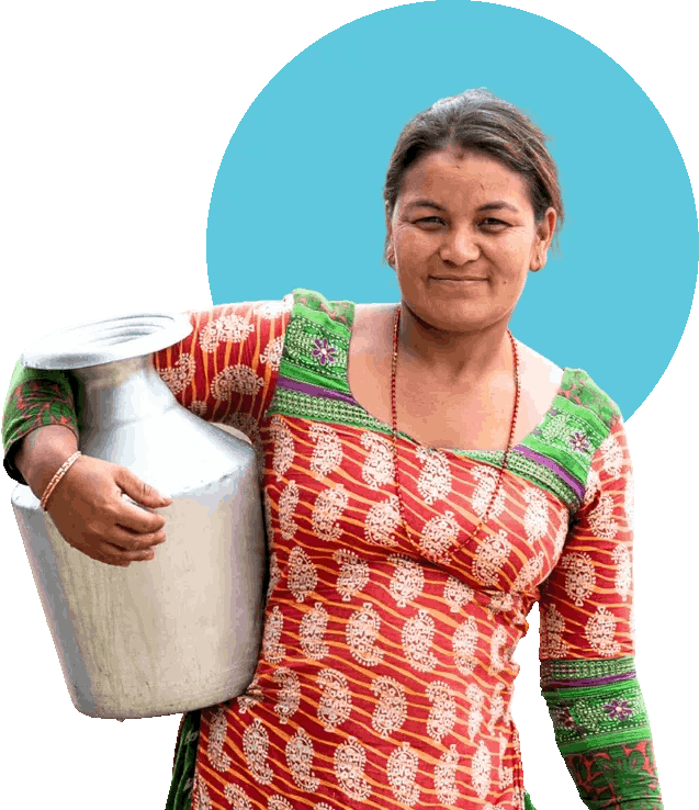 Woman holding a jar of clean water from Jesus Wells